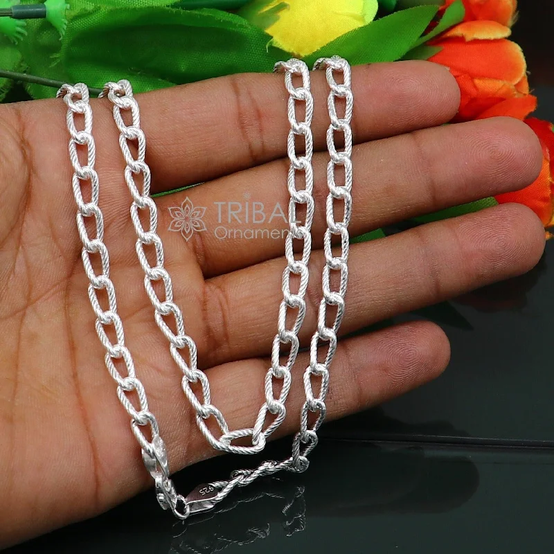 20" 5 mm 925 sterling silver handmade amazing unique trendy style chain necklace excellent gifting jewelry for men's women's chain ch227