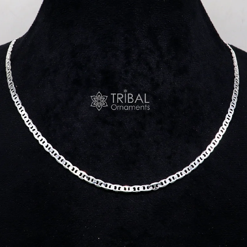 24" 4MM 925 sterling silver handmade solid fancy stylish silver chain necklace Nawabi chain best gifting jewelry from India ch241