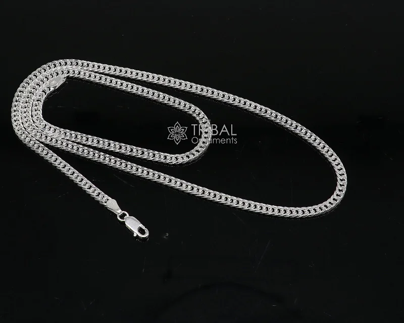 3mm 20"/24" solid 925 sterling silver handmade modern trendy design unique chain necklace giving it a distinctive and stylish look ch233