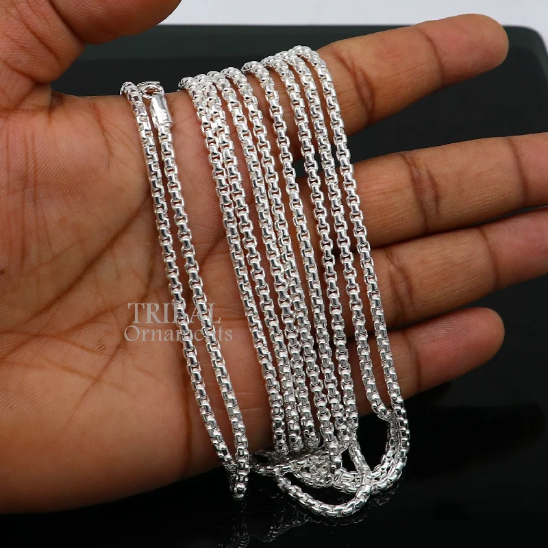 3mm 925 sterling silver handmade amazing stylish delicate solid Rolo high quality chains necklace, best gifting unisex necklace chain ch223