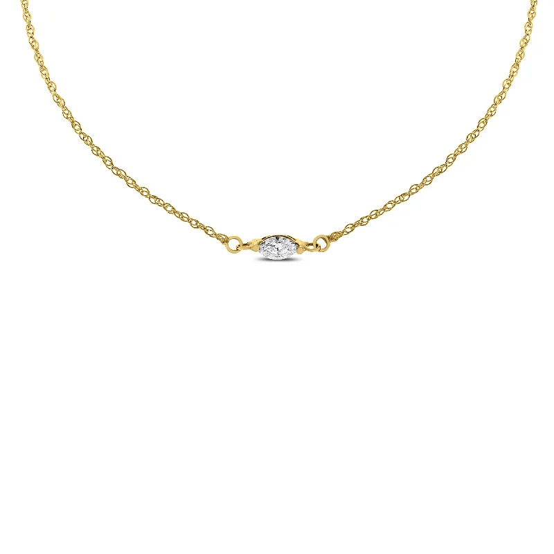 Marquise Diamond Anklet (0.34 ct Diamond) in Yellow Gold