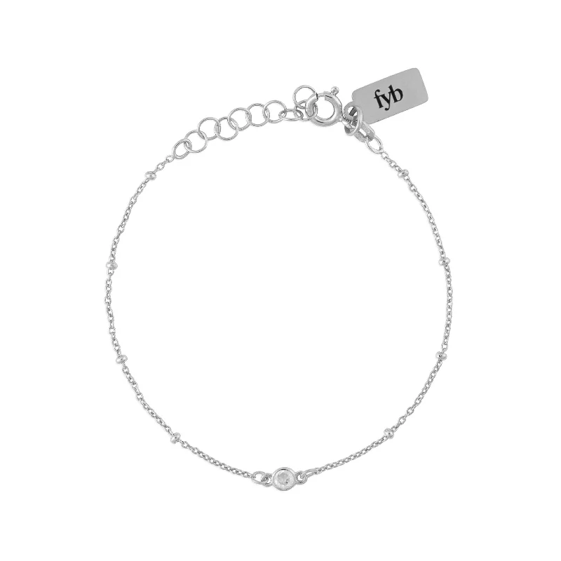 APRIL BIRTHSTONE BRACELET SILVER