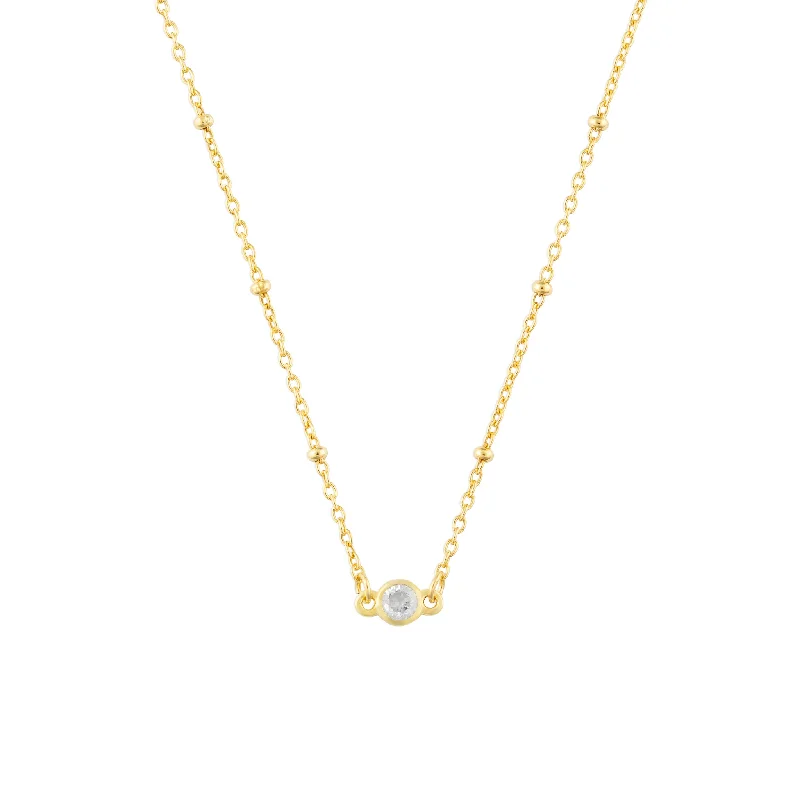 APRIL BIRTHSTONE NECKLACE GOLD