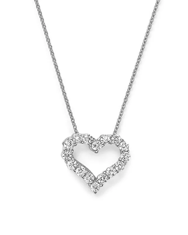 Bremer Jewelry 14K White Gold Diamond Heart Necklace (1.00ctw)