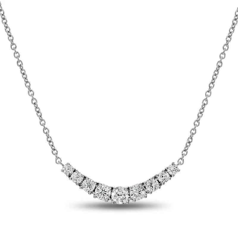 Bremer Jewelry 14K White Gold Diamond Smile Necklace (1.00ctw)