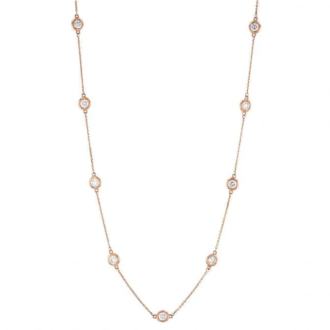 Diamonds by the Yard Station Necklace (1.15 ct Diamonds) in Rose Gold