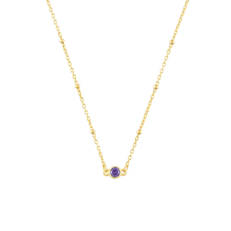 FEBRUARY BIRTHSTONE NECKLACE GOLD