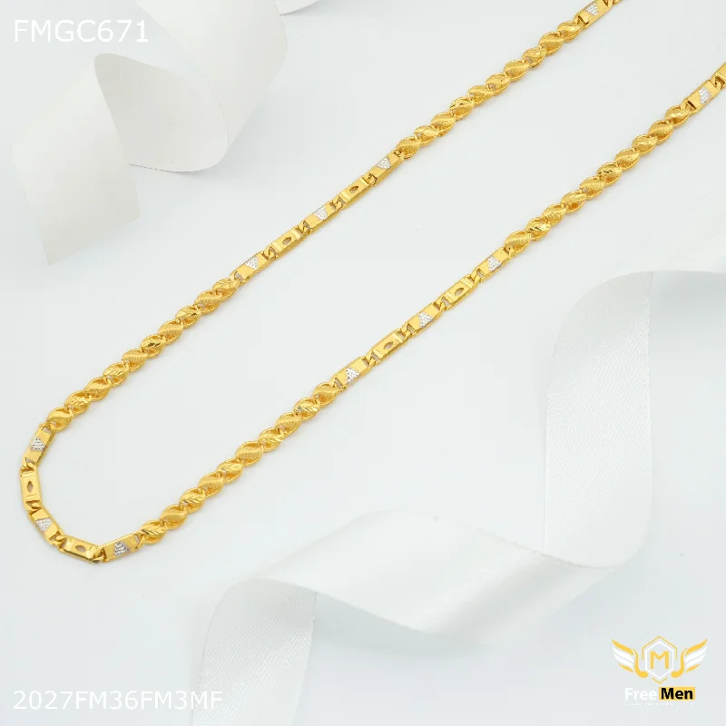 Freemen Ovel Cut Kholi Nawabi Gold Plated Chain for Man - FMGC671