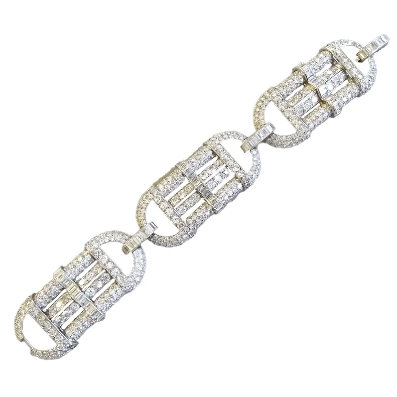 French Art Deco Platinum Diamond Bracelet