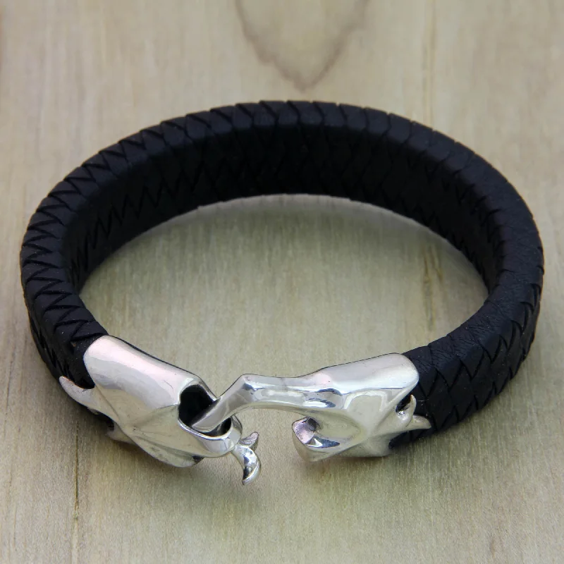 Hand in Hand Men's Braided Leather Bracelet