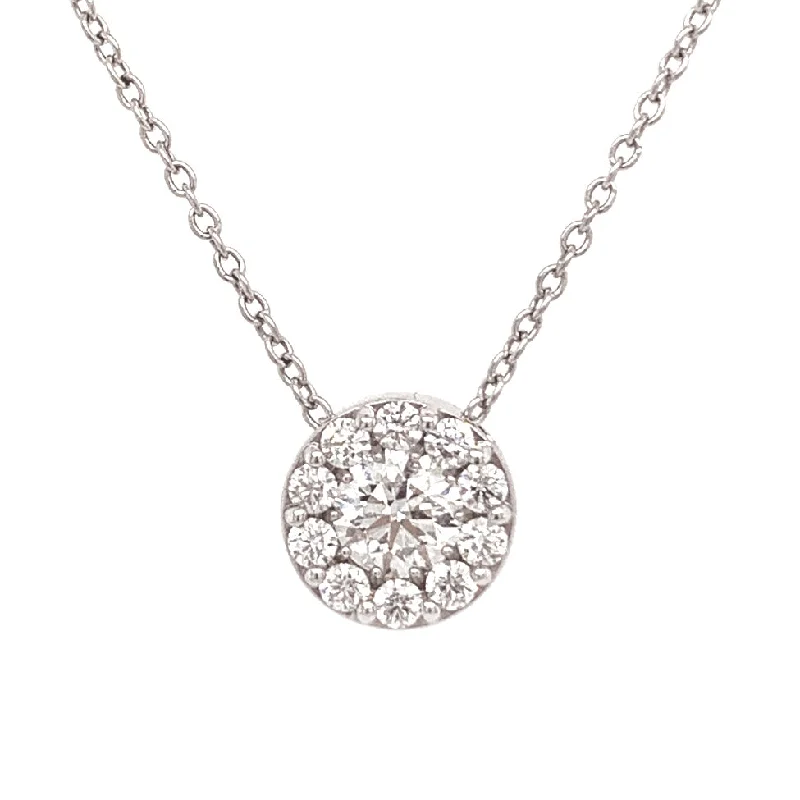 Hearts On Fire 18K WhiteGold Fulfillment Diamond Cluster Pendant with a 18K White Gold Link Necklace (0.73ctw)