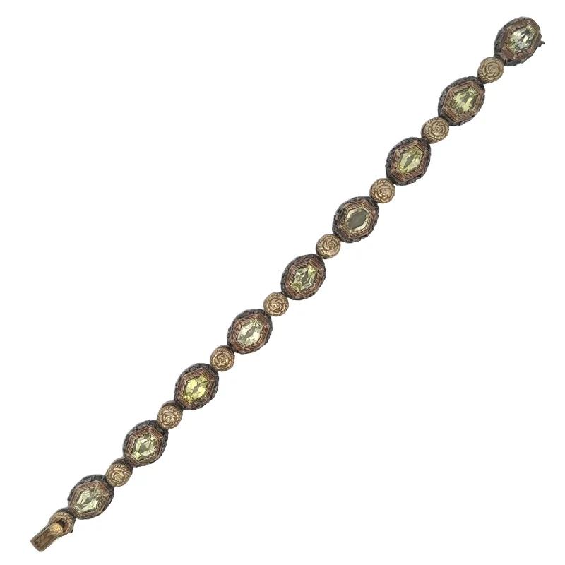 Italian 1970s 18KT Yellow Gold Chrysoberyl Bracelet