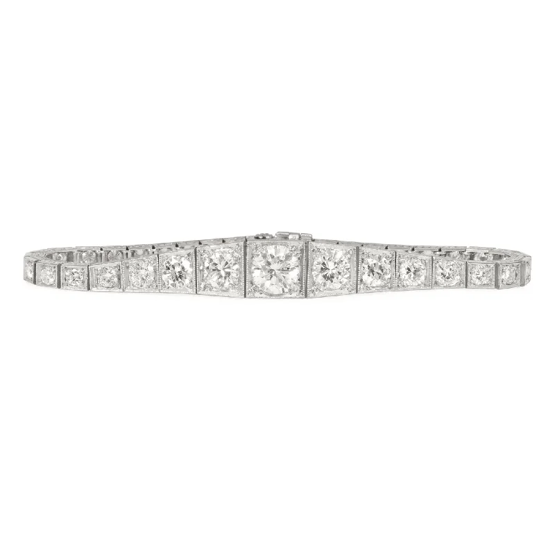 J.E. Caldwell Art Deco Platinum Diamond Bracelet