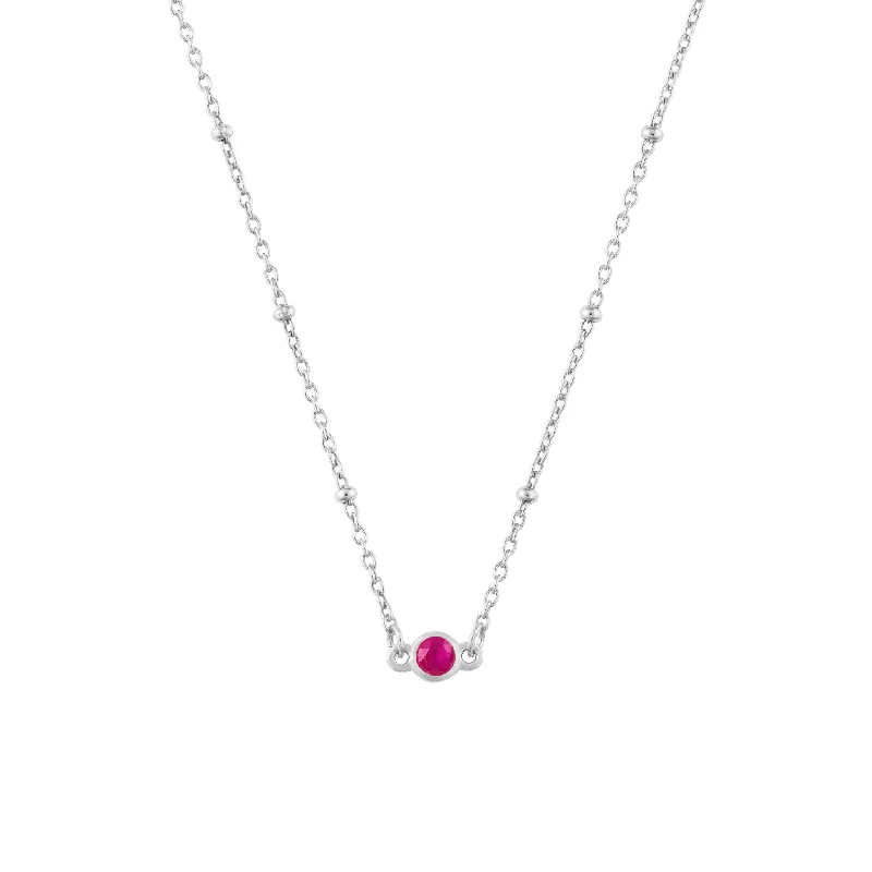 JULY BIRTHSTONE NECKLACE SILVER