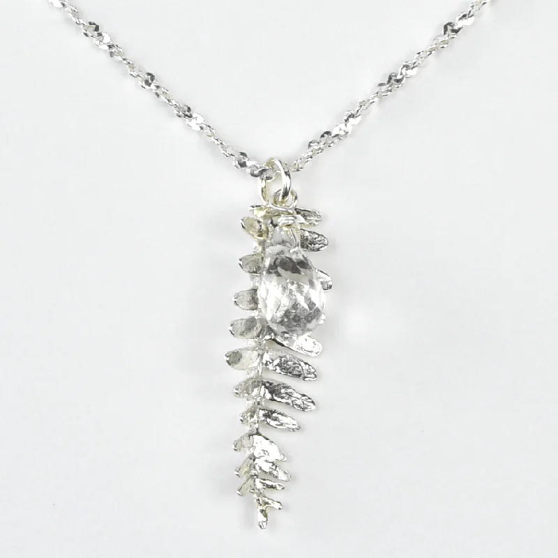 Kaimana Leaf Necklace with Stone