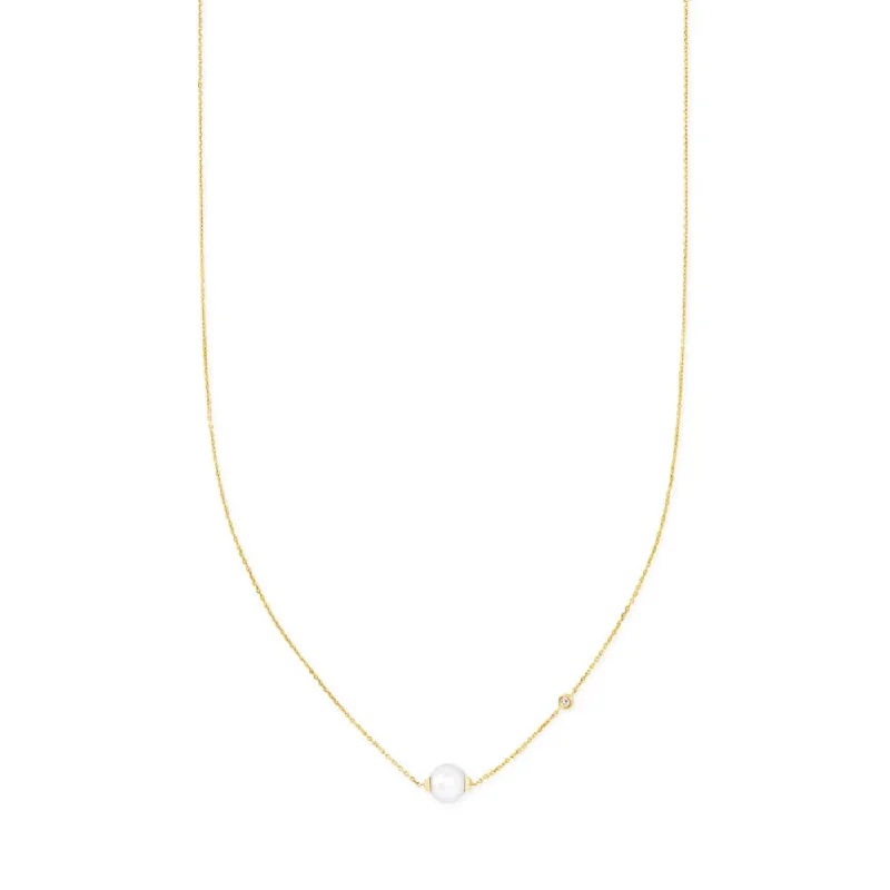 Kendra Scott Cathleen 14k Yellow Gold Pendant Necklace in Pearl