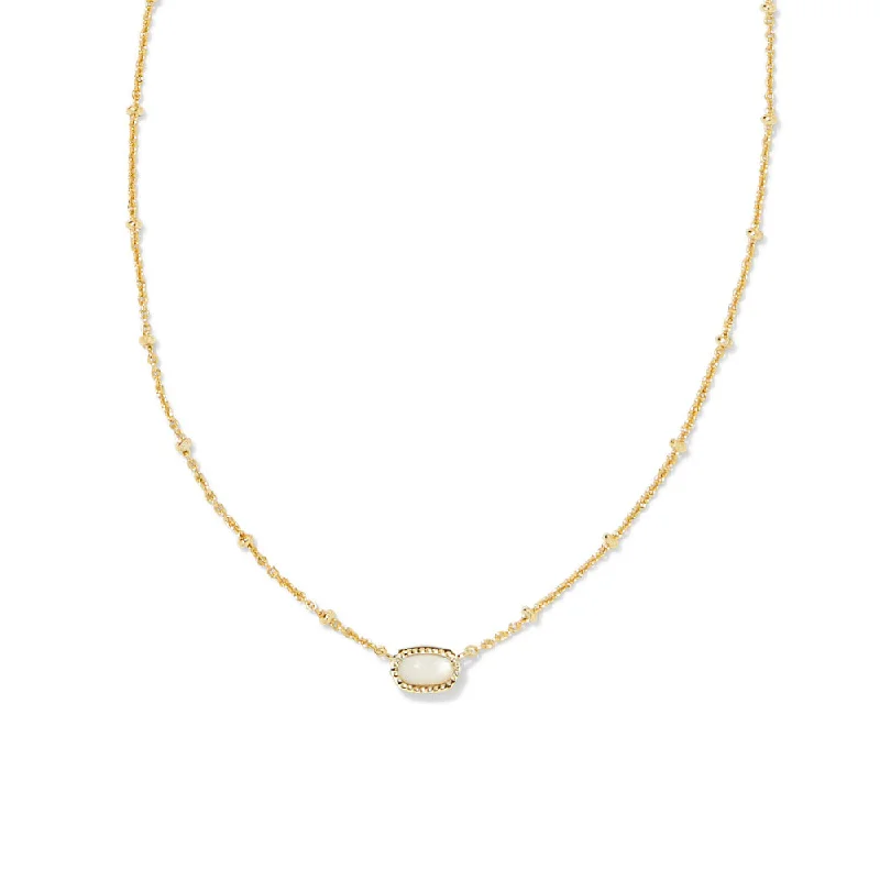 Kendra Scott Mini Elisa Satellite Short Pendant Necklace - Gold Ivory Mother of Pearl