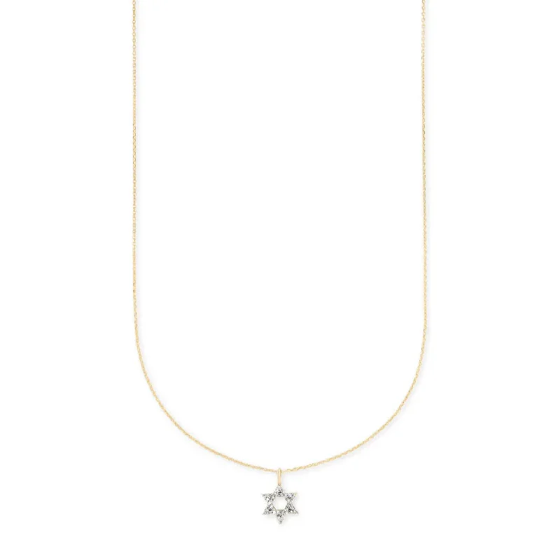 Kendra Scott Star of David 14k Gold Pendant Necklace in White Diamond