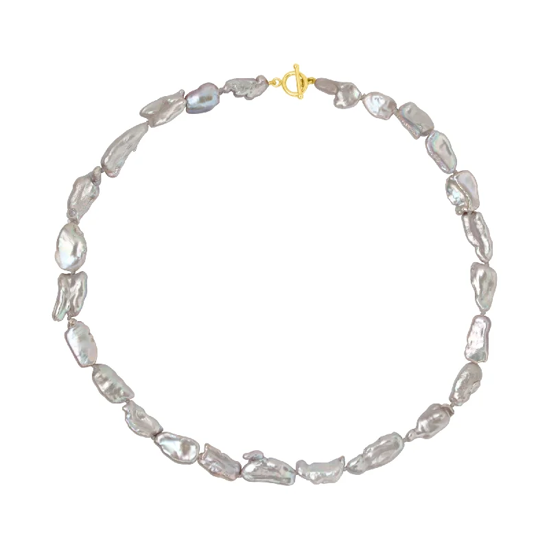 LEIGHTON PEARL NECKLACE DOVE GREY