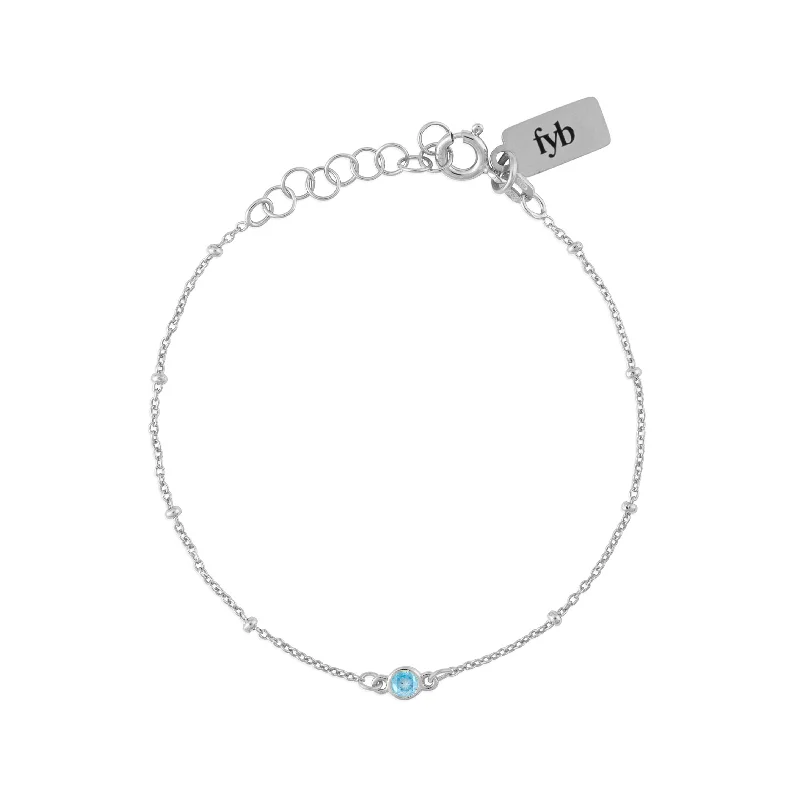 MARCH BIRTHSTONE BRACELET SILVER