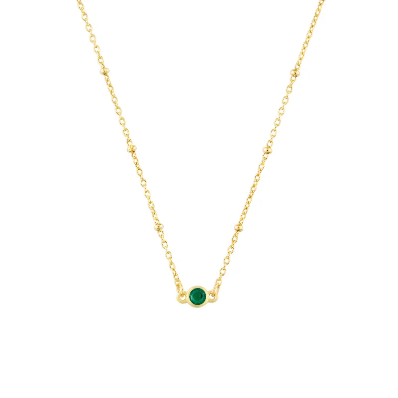 MAY BIRTHSTONE NECKLACE GOLD