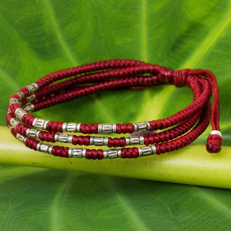 Red Forest Thicket Braided Bracelet