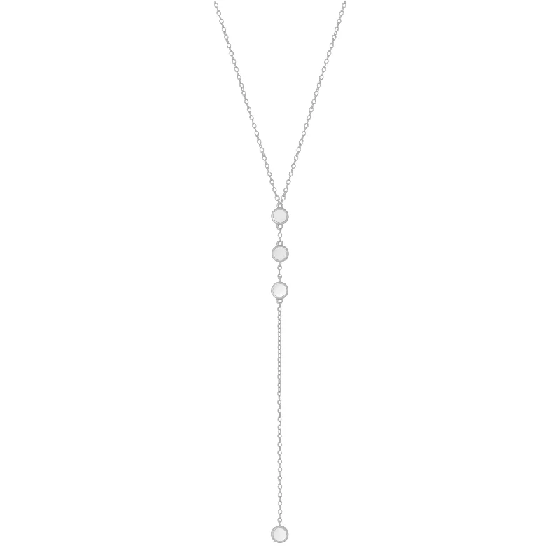 REN LARIAT NECKLACE SILVER