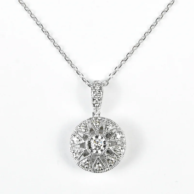 Round Diamond Starburst Necklace