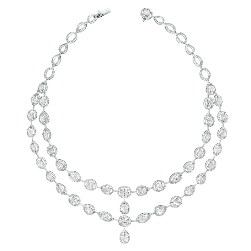 Tara Diamond Necklace (24.74 ct Diamonds) in White Gold