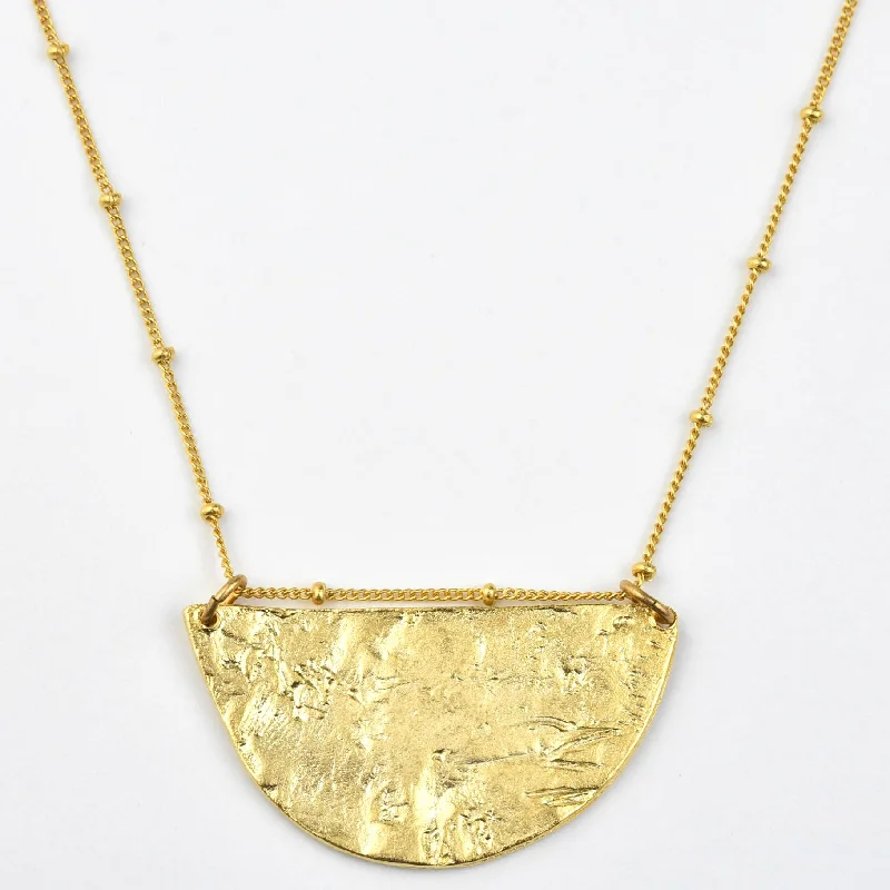 Textured Crescent Necklace