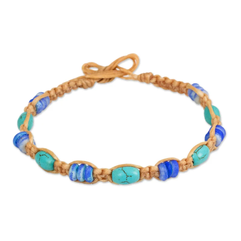 Tribal Celebrity Blue Calcite Beaded Bracelet