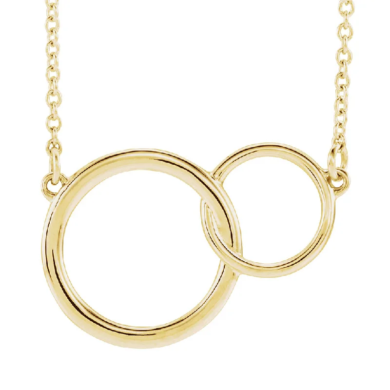 You + Me Plain Necklace in Yellow Gold